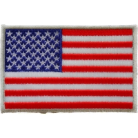 American Flag Patch Silver Border | Embroidered Patches