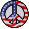 Peace Sign Patch with American Flag for Sewing on to  Jackets