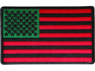 American Flag with African Colors Iron on Patch