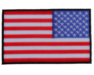 American REVERSED Flag Patch with Black Borders