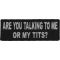 Are You Talking To Me or My Tits Iron on Patch for Ladies
