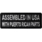 Assembled in USA with Puerto Rican Parts Funny Iron on Patch