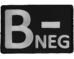 B NEGATIVE Blood ID Patch