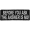 Before You Ask The Answer Is No Funny Iron on Patch