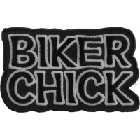 Biker Chick Black White Patch | Embroidered Patches