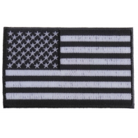 Black and White American Flag Patch with Black Borders