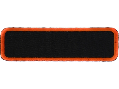 Blank Name Tag Patch Orange Border | Embroidered Patches