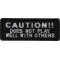 Caution Does Not Play Well With Others Funny Iron on Patch