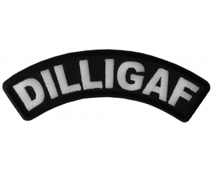 Dilligaf Black White Small Rocker Biker Patch | Embroidered Patches