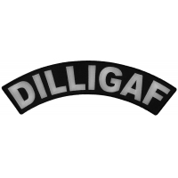 Dilligaf Rocker Patch Dilligaf Large Black White Rocker Patch | Embroidered Biker Patches