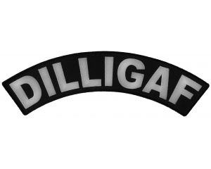 Dilligaf Large Black White Rocker Patch | Embroidered Biker Patches