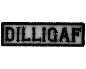 DILLIGAF Patch Black On White