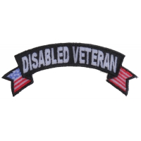 Disabled Veteran Patch With US Flags | US Military Veteran Patches