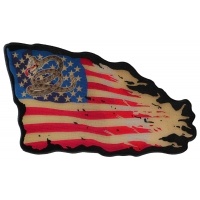 Don't Tread on Me Tattered US Flag Large Back Patch
