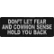 Don't Let Fear and Common Sense Hold You Back Funny Iron on Patch