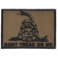 Don't Tread On Me Gadsden Flag Black Over Army Green Patch | US Military Veteran Patches