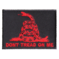 Don't Tread On Me Gadsden Flag Red Over Black Patch | US Military Veteran Patches