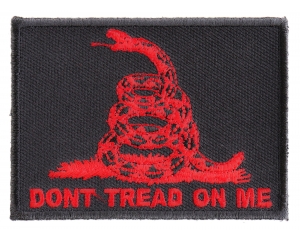 Don't Tread On Me Gadsden Flag Red Over Black Patch | US Military Veteran Patches
