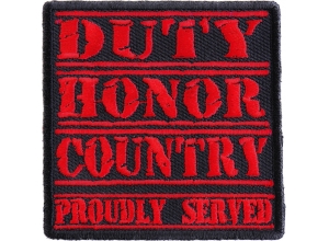 Duty Honor Country Red Patch | US Military Veteran Patches