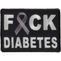 FCK Diabetes Gray Ribbon Patch | Embroidered Patches