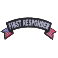 First Responder US Flag Small Rocker Patch | Embroidered Patches