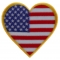 Gold Border Love US Flag Heart Patch