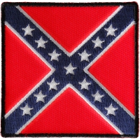 Historical Square Rebel Flag Iron on Patch