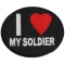 I Love My Soldier Iron on Morale Patch