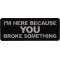 I'm here because You Broke Something Patch