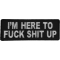 I'm Here To Fuck Shit Up Patch