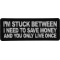 I'm stuck between I need to save money and you only live once Funny Iron on Patch