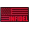 Black and Red American Flag Patch INFIDEL