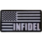 Infidel American Flag Black White Patch