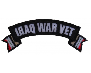 Iraq War Vet Ribbon Small Rocker | US Military Veteran Patches