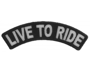 Live To Ride Small White Rocker Patch | Embroidered Patches
