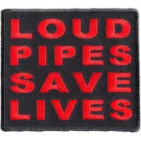 Loud Pipes Save Lives Patch In Red | Embroidered Patch