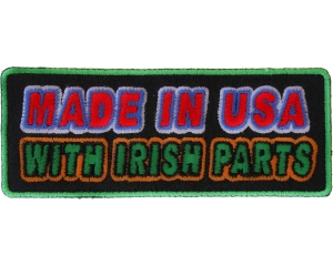 Made In USA With Irish Parts Patch | Embroidered Patches