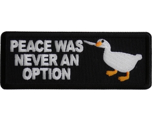 Peace Was Never an Option Duck with Knife Iron on Patch