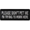 Please Don't Pet Me I'm Trying to Work Here Patch