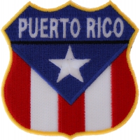 Puerto Rico Shield Flag Patch | Embroidered Patches