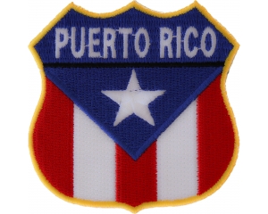 Puerto Rico Shield Flag Patch | Embroidered Patches