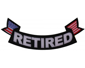 Retired Bottom Rocker With Flags Patch | US Military Veteran Patches