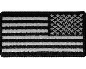 Reversed black and white 3 inch American Flag Patch