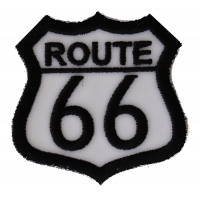 Route 66 White Patch Small | Embroidered Biker Patches