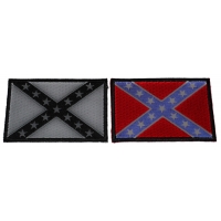 Set of 2 Rebel Flag Patches in Color and Black and Gray