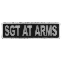 Sgt At Arms Patch 3.5 Inch White