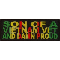 Son Of A Vietnam Vet And Damn Proud Patch | US Military Vietnam Veteran Patches
