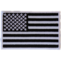 Subdued Black White US Flag Patch | Embroidered Patches