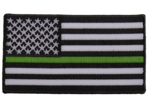 Subdued Green Stripe American Flag Patch | US Army Military Veteran Patches
