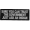Sure You Can Trust The Government Just ask an Indian Iron on Patch